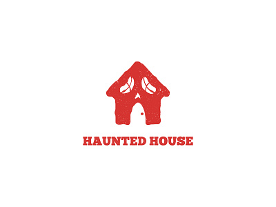 Haunted House - Logo Design brand branding dual meaning ghost haunted house logo brand logo branding logo design logo identity logominimal logos minimal minimalist modern modern logo picktorialmark skull