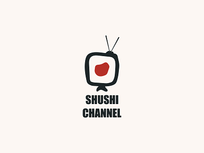 Shushi Channel - Logo Design brand branding brandingidentity channel designer food identity illustration japan logo logobrand logodesign logoidentity logotype minimal sushi tv