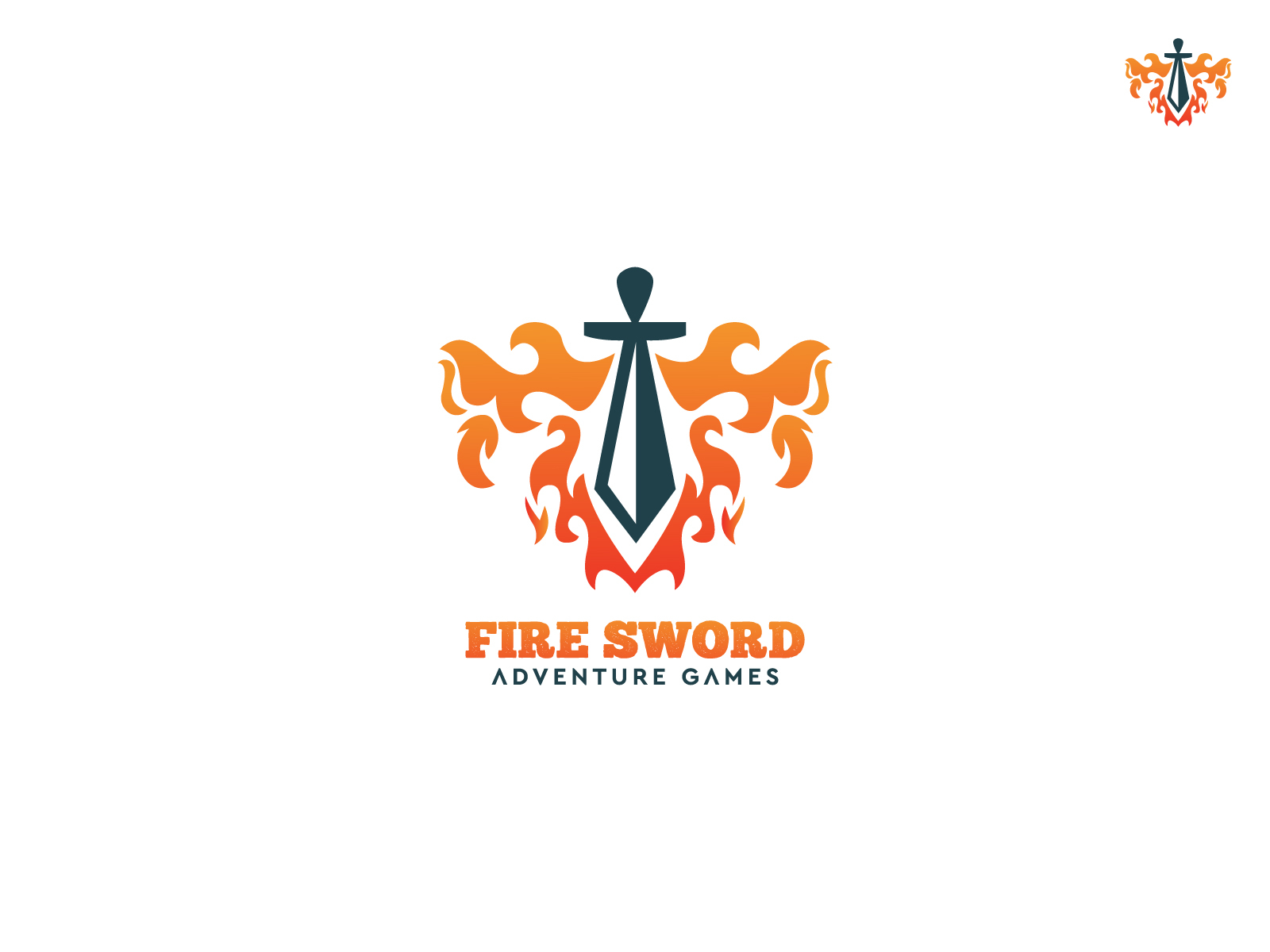 Fire Sword Logo Design By Fauzimqn On Dribbble   Fire Sword 4x 