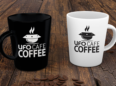 Logo Design UFO Cafe branding design designer for sale freelancer icon illustration logo minimal photoshop typography