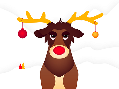 Rudolph character christmas illustration nose red reindeer rudolf snow