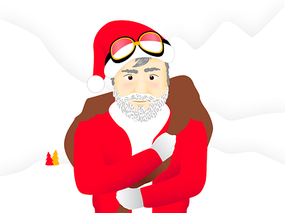 Santa character christmas illustration red santa clause snow