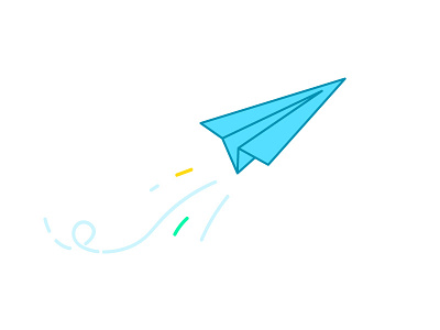 Underlayer Illustration - Plane blue illustration line paper plane