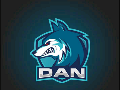 Dan Logo badge logo blue design gaming illustrations logo sport logo wolf