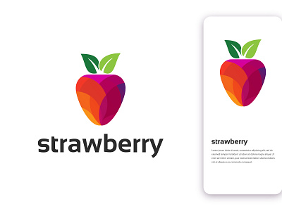 Strawberry logo design abstract logo brand identity branding business logo design colorful logo flat design flat designs icon illustration leaf logo logo logo design logo designer logo mark logotype minimal minimalist logo modern logo strawberry strawberryluna