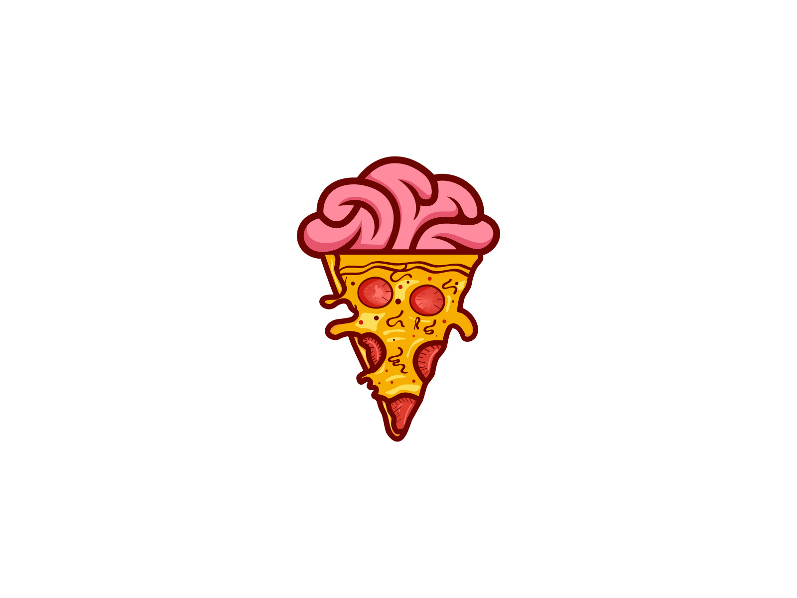 Brain Pizza Logo Design by Creativegms on Dribbble