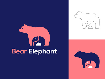 Bear + Elephant logo design animals bear illustration bear logo brand identity branding business custom logo elephant logo elephants graphic design icon illustration logo logo design logo designer logos logotype minimalist logo modern logo typography