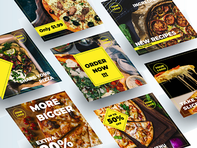 Pizza-Instagram Feed amazing awesome banner design discount eat minimal minimalism modern pizza poster restaurant sale