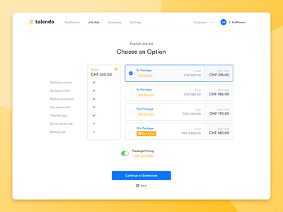 Recruiter App – Pricing plans choose clean desktop app finance fintech flat navigation menu plan price list pricing page pricing plan pricing table product design recruiting ui user interface ux