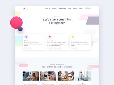 Colorful contact page exploration