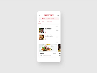 A simple food app app animation food and drinks food app food app animation food app ui food delivery mobile app simple ui uiux userinterface