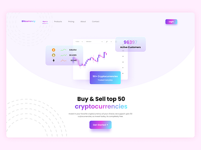 Cryptocurrency landing page website