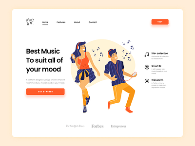 Music Streaming Landing Page