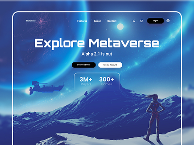 Metaverse Explore Landing Page ai artificial intelligence crypto game gradient landing page metaverse nft virtual reality vr