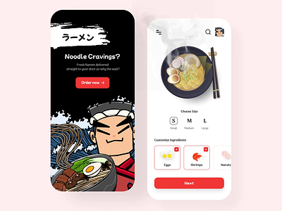 Japan Food Ramen Mobile App animation cart food japan japan food japanese food mobile design order ramen restaurant shop sushi ui