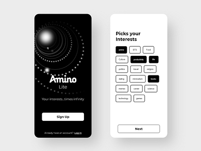 Amino lite - in progress design amino better clean community design app interaction lite mobile app people redesign social app socialmedia