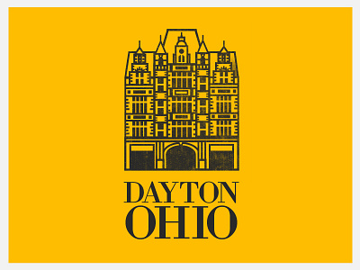 Dayton, Ohio Poster building dayton illustration ohio simple yellow
