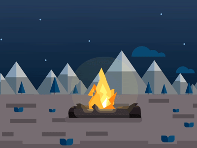 The Outdoors animation camping fire gif mountains simple