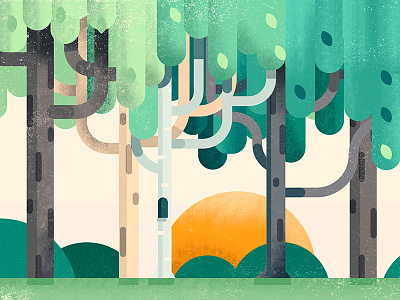 Forest forest fun greens simple sun trees