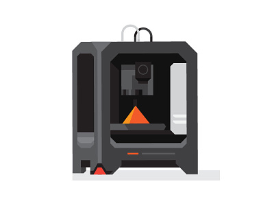 3D Printer geometric icons illustration simple