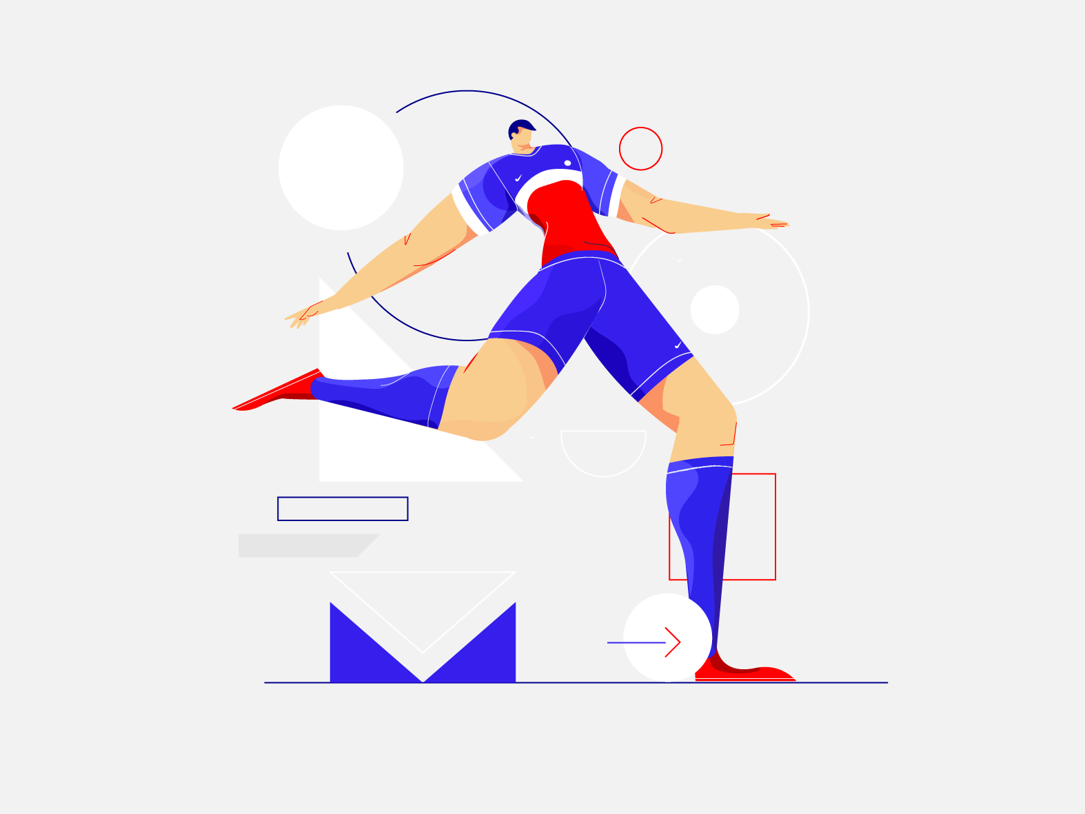 Footballer photoshop athlete shapes characters soccer illustration