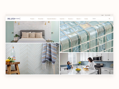 Island Stone - Website ecommerce home decor shopify shopping tiles ui web design web development website