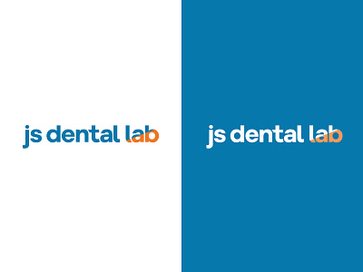 JS Dental Lab - Logo blue branding colors logo orange type