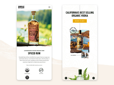 Humboldt Distillery - Mobile cocktails mobile responsive rum spirits vodka web design website wordpress