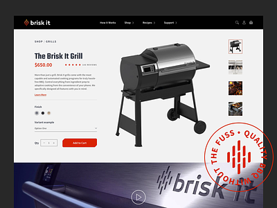 Brisk It - Pages ecommerce grill grilling how it works internet of things pdp product page shopify web design web development