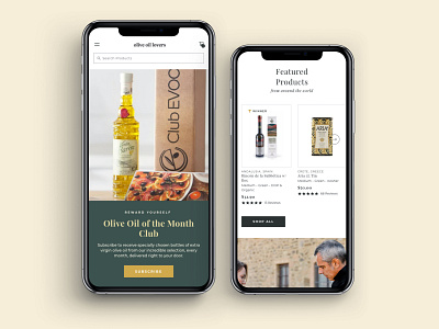 Olive Oil Lovers - Mobile design ecommerce graphic design mobile shopify ui web design