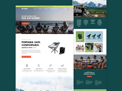 CLIQ Chairs camping design ecommerce graphic design outdoors products shopify web design web development website
