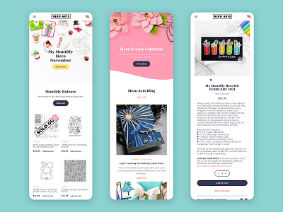 Hero Arts - Mobile crafting ecommerce mobile phone responsive shopify web design website