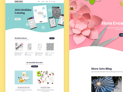 Hero Arts crafting ecommerce graphic design shopify web design website
