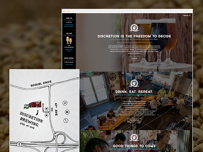 Discretion Brewing - WordPress Web Design beer brewery illustration pub responsive restaurant santa cruz scroll jacking website wordpress