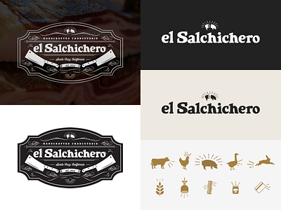El Salchichero Logo, Branded Icons + Website branding butcher butcher shop iconography logo design redesign shopify website