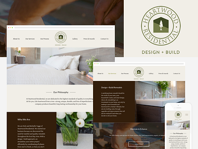 Heartwood Residential - Brand And Website Design branding construction custom cms responsive tree web design