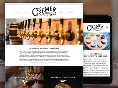 The Cremer House Website + Logo brand identity hand drawn logo print work restaurant typography webdesign wordpress