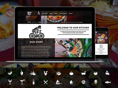 Tortilla Flats Website + Icon Design icon design icons menu mexican restaurant photography print print design restaurant web design