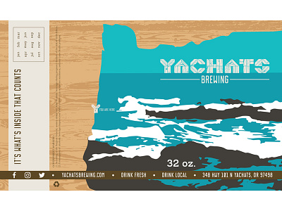 Yachats Crowler Label beer beer lovers coastal views crowler graphic design label design oregon packaging print design west coast