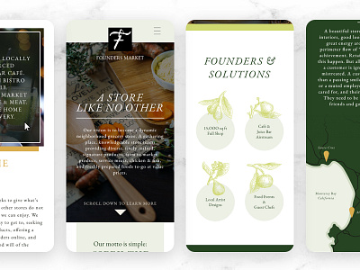 Founders Market - Mobile bay area design food grocery store mobile one page phone responsive web design