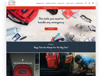 Redfora Homepage branding design ecommerce emergency first aid graphic design responsive shopify supplies ui web design website