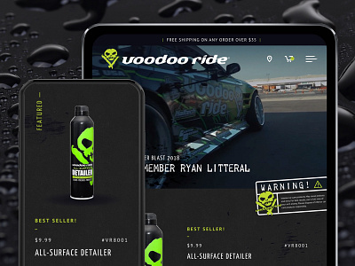 Voodoo Ride - Mobile cars cleaner design ecommerce graphic design mobile responsive shopify tablet ui voodoo web design website