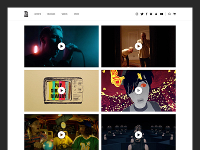 Rise Records - Videos clean design graphic design music record label rise records videos web design website