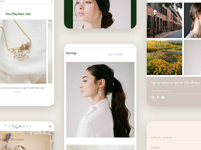Farewell Mobile Dribbble design earrings ecommerce graphic design jewelry mobile necklace responsive shopify ui web design website