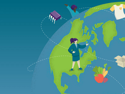 Supply Shift - Globe Illustration connection design global globe illustration supplies supply chain vector world