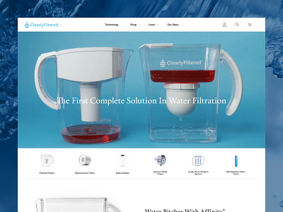 Clearly Filtered Website design ecommerce filter graphic design shopify shopify plus store water web design web development website