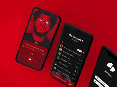 Sangeet Music Application UI app application clean ui concept dark app dark ui design iphone x mobile mockup music music app product design red redesign ui uidesign uiux ux uxresearch