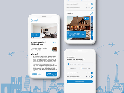 Hotel Booking - Mobile App Design android app app app design apple application booking hotel mockup product design uidesignchallenge uidesigner uidesignpatterns uidesigns uidesing uiux ux uxdesign