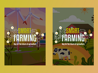 SMART FARMING agriculture art book branding design farm future illustration scifi tech vector
