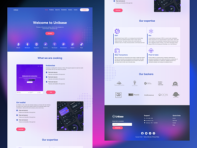 Landing page with gradient
